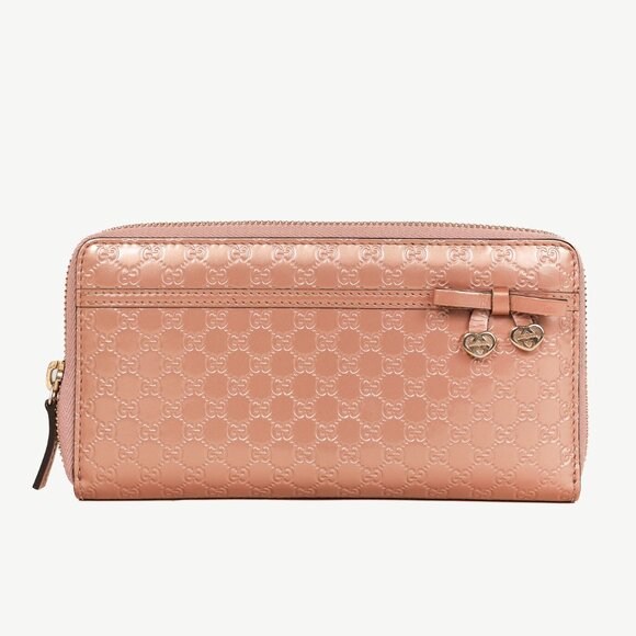 Gucci Dusty Rose Microguccissima Zip-Around Wallet - Picture 1 of 9